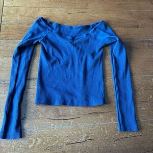 Brandy Melville Deep Blue Long Sleeve Top